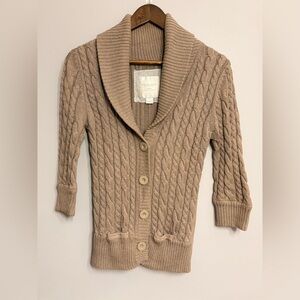 American Eagle Cable Knit Tan Cardigan